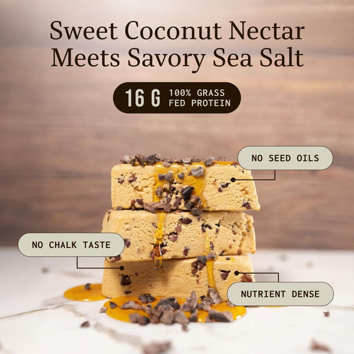 PRIMA ANCESTRAL PROTEIN BAR Grass Fed Protein Bars, 7 Pack – Animal-Based Protein Bar with Beef Tallow, Raw Honey, Seed Oil Free, Low Carb, Gluten-Free – Healthy, Energy Snacks for Clean Lifestyle (7 Pack, Salted Caramel)