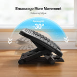 HUANUO Foot Rest for Under Desk at Work, Adjustable Footrest with Massage Texture and Roller, Ergonomic Foot Stool with 3 Height Position, 30 Degree Tilt Angle Adjustment for Home, Office