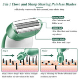 Akunbem Electric Razor for Women Electric Shaver for Legs Bikini Trimmer for Women Underarm Public Hairs Rechargeable Womens Shaver with Detachable Head Wet Dry Use Painless Cordless
