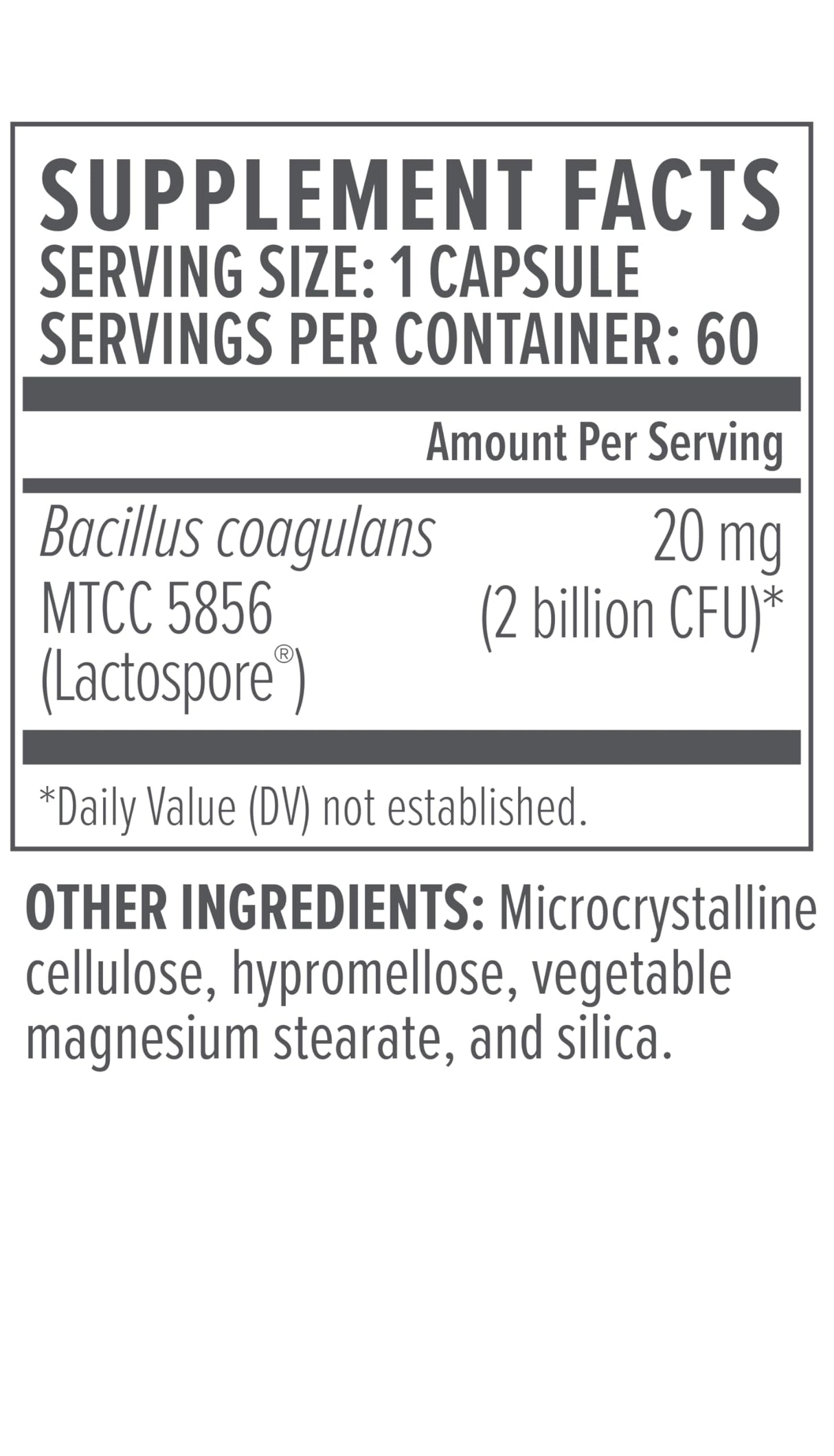 Biote Nutraceuticals - Bacillus COAGULANS - Gut + Digestive (60 Capsules)