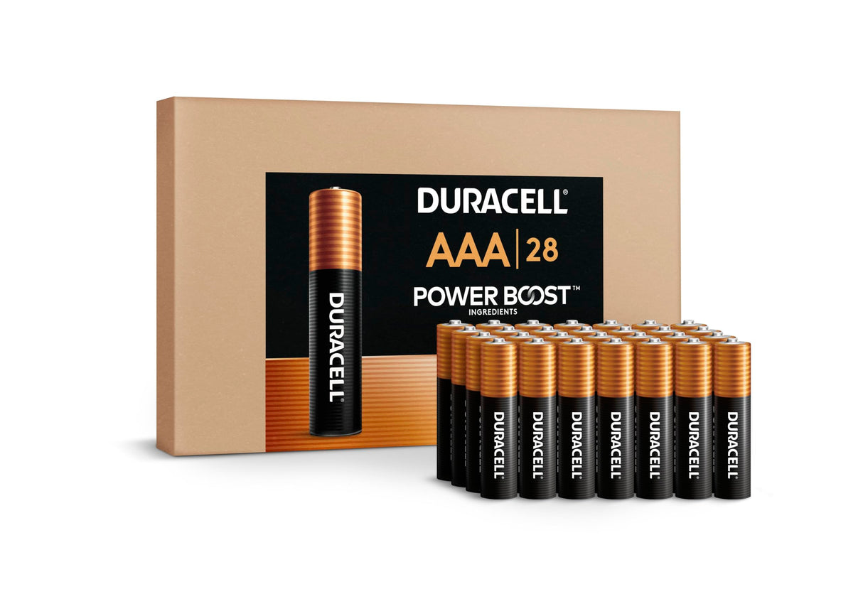 Duracell Coppertop AAA Batteries with Power Boost Ingredients, Triple A Batteries, 28 Count (Pack of 1), Re-closable Pack for Quick Access and Organized Storage, Alkaline AAA Battery