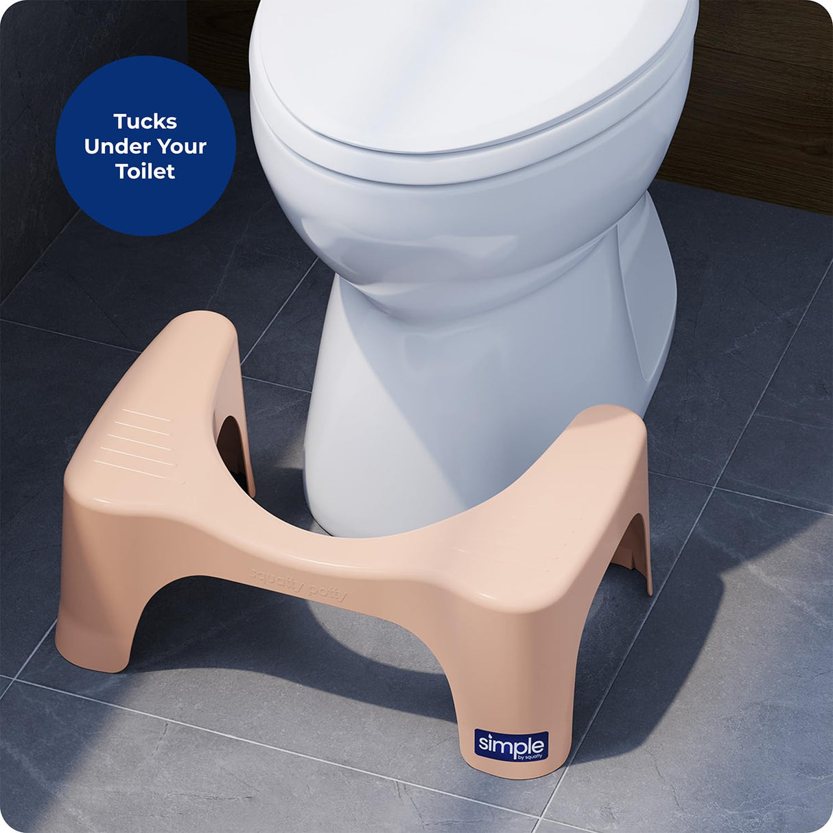Squatty Potty Simple Bathroom Toilet Stool, Peach 7", Ergonomic Stool – Posture-Enhancing Bathroom Footrest for Improved Digestion & Constipation Relief