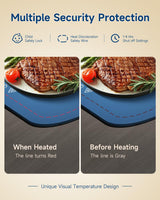 Warming Mat for Food, Food Warming Mat with 7 Temp Master Aadjustable Warming Tray, Thermochromic Line, Roll Up Buffet Hot Plates Heat Pad Full Sized Electrical