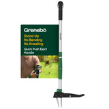 Grenebo Stand Up Weed Puller Tool, Claw Garden Weed Removal Tool with Eject Mechanism, Heavy-Duty Manual Weeder, Root Weed Remover Tool for Dandelion, Crabgrass & Weeds, Without Bending, or Kneeling