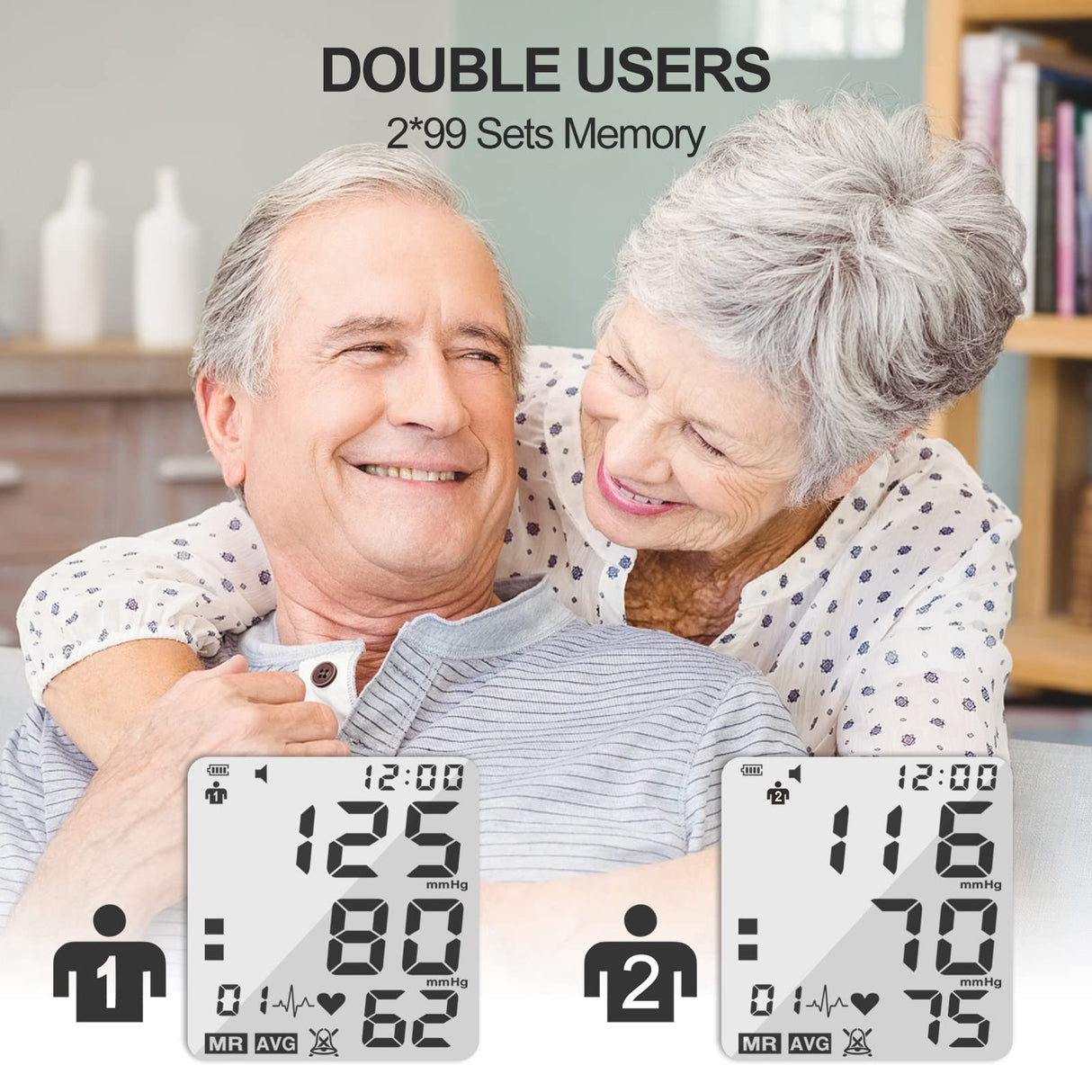 Blood Pressure Monitors, Bp Monitor - Blood Pressure Machine Large Cuff Blood Pressure Monitor Upper Arm Cuff 8.7''-17.3'', Large Screen, 2 Users Total 198 Memories