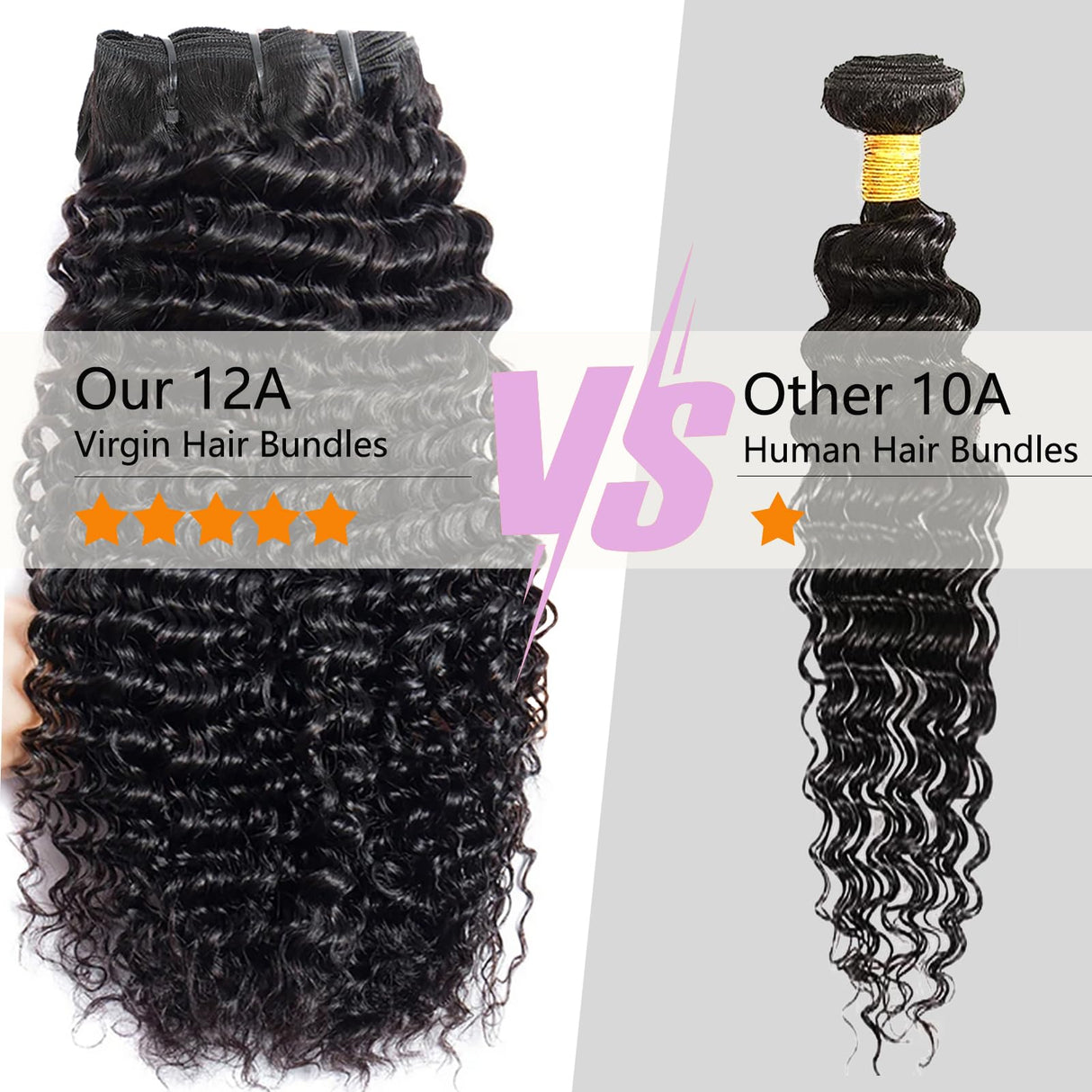 Chikamlty Deep Wave Bundles Human Hair 16 18 20 Inch Deep Curly Bundles 12A Grade 100% Unprocessed Brazilian Virgin Hair Wet and Wavy Bundles Double Weft Natural Black Color