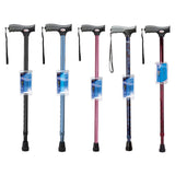 Carex Soft Grip Walking Cane - Height Adjustable Cane With Wrist Strap - Latex Free Soft Cushion Handle, Metallic Blue