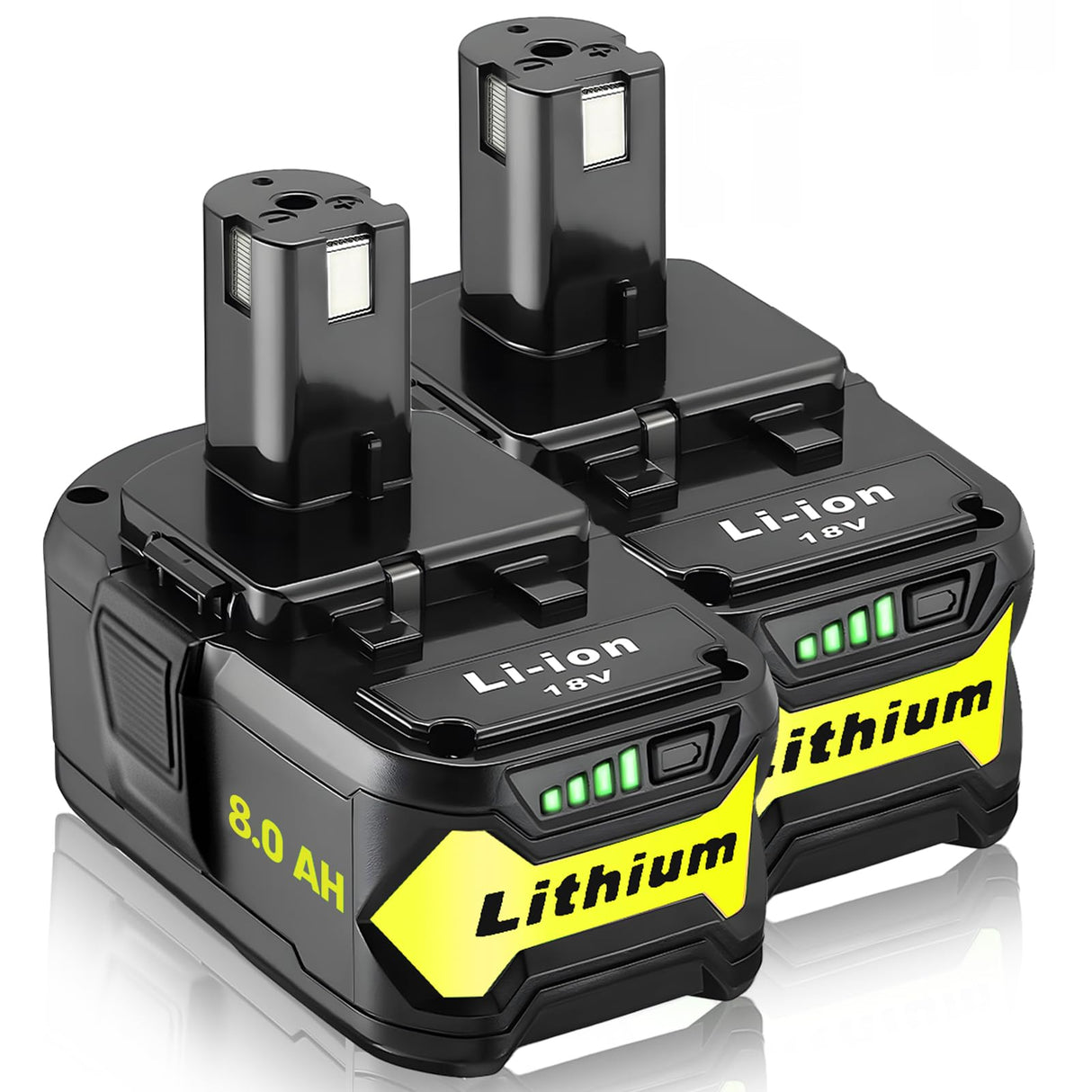 Ultraxxis 2 Packs 8.0Ah High Capacity Replacement for Ryobi 18v Battery P108 P104 P105 P102 P103 P122 P109 Li-ION Compatible with Ryobi 18V ONE+ System Cordless Power Tools and Charger
