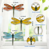 PLASUPPY Metal Dragonfly Wall Decor Outdoor Garden Fence Art Hanging Decorations for Patio, Yard, Indoor Home, Living Room, Bedroom, 3 Pack (Large)