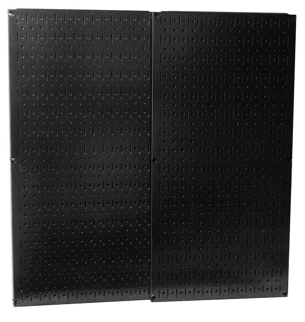 Wall Control 30-P-3232B Black Metal Pegboard Pack - (2) 32" Tall x 16" Wide Black Pegboards