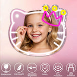 Anime Vanity Mirror with Neon Sign, 15.3 x 13.3 Inch USB Powered Makeup LED Mirror with Adjustable Brightness, Anime Style Room Wall Decor for Girls Teen Bedroom Women Children Gift Birthday Christmas