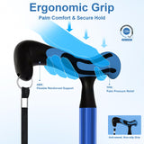 KingPavonini Walking Cane for Men Women Stability, Free Standing Foldable Cane, Ergonomic Handle Pivoting Quad Base, Heavy Duty 350 LBs, Adjustable Walking Canes for Seniors Balance with Travel Bag