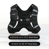 ZUETK Weighted Vest, 6lb/8lb/12lb/16lb/20lb/25lb/30lb Weight Vest with Reflective Stripe, Weighted Vest for Men Women Workout Equipment for Strength Training, Running, Jogging, Fitness, Weight Loss