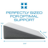 Kolbs Bed Wedge Pillow for Sleep Apnea, Sleeping Comfort, Relaxing, Acid Reflux, Heartburn and Back Pain Relief. Cushion for Sitting Up in Bed. Memory Foam Top, Chic Jacquard Washable Cover.