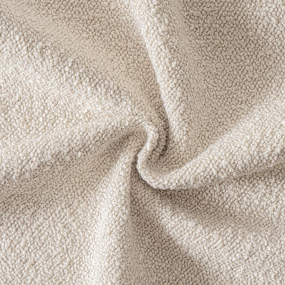 MIULEE 20x20 Inch Christmas Decorative Pillow Covers for Couch Bed Set of 2 Textured Boucle Neutral Winter Throw Pillows Natural Beige Accent Solid Cushion Pillowcases Sofa Livingroom Home Decor