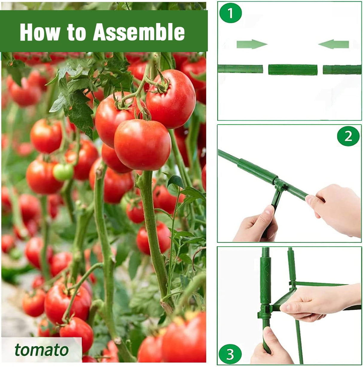 Yongblus 63Inch Tomato Cage for Garden, 4Pack Plant Support Garden Stakes