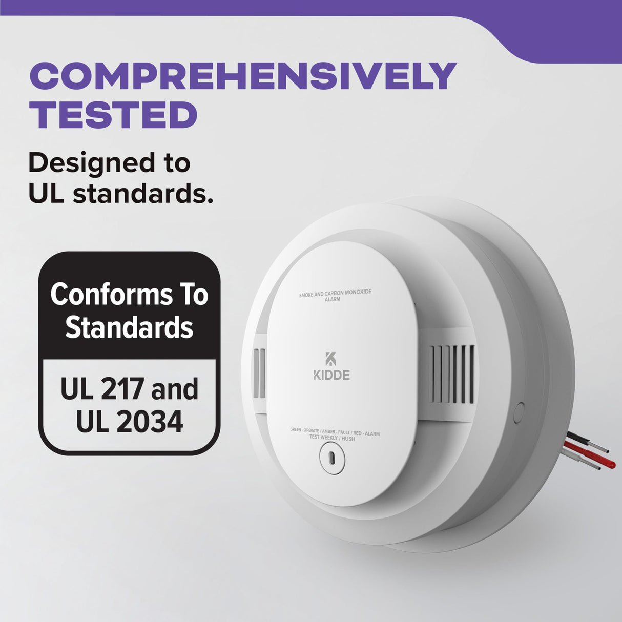 Kidde Hardwired Smoke & Carbon Monoxide Detector, AA Battery Backup Smoke Alarm, Interconnectable, LED Warning Light Indicators, 2 Pack