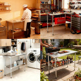 Okeyolive Stainless Steel Work Table 24 x 36 Inch, NSF Commercial Prep Table with Undershelf, Heavy Duty Food Prep Workstation