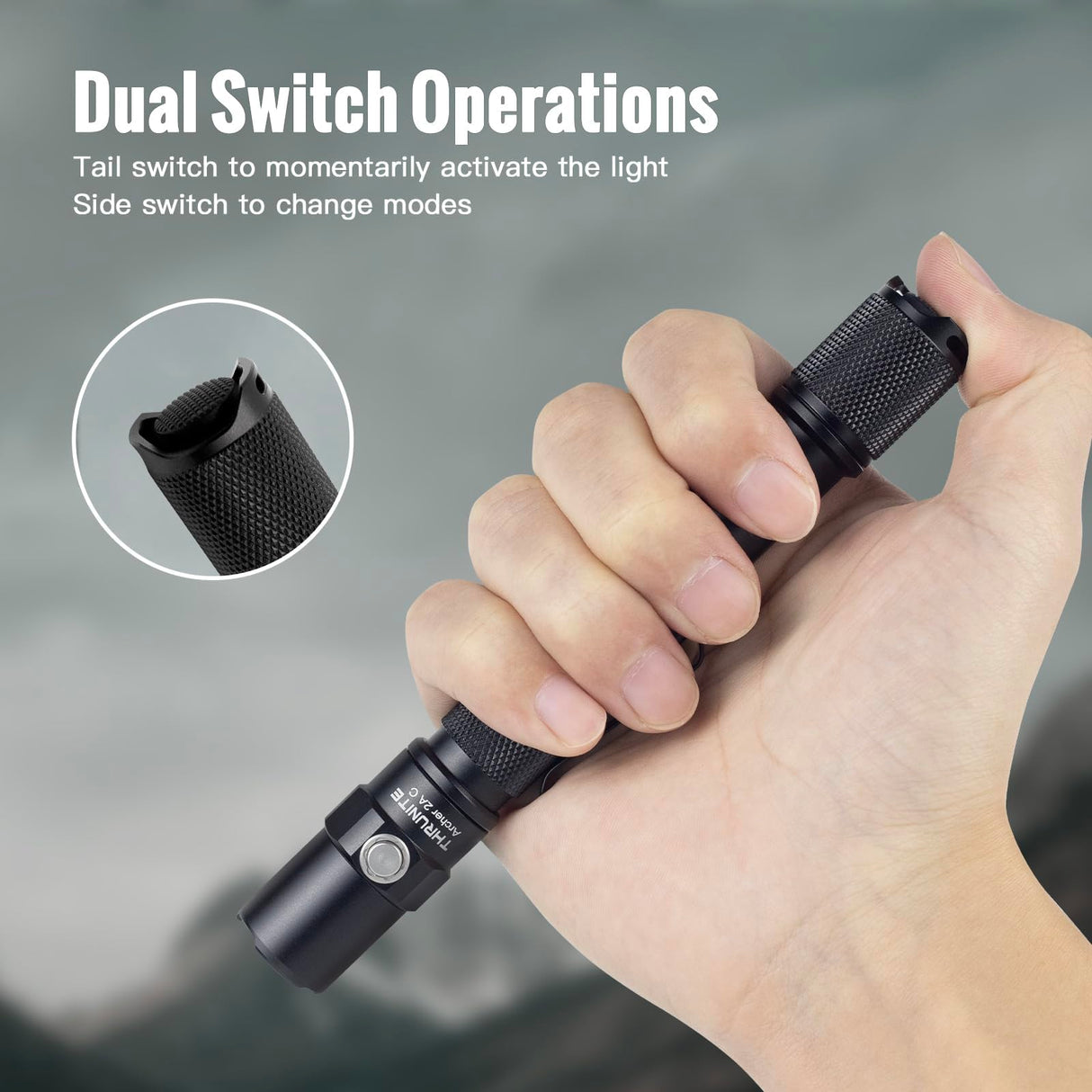 ThruNite Archer 1A LED Flashlight - 312 Lumens AA Flashlight, Waterproof, Compact Portable, and Durable Light for Everyday Carry(EDC) Camping, Hiking, and Emergencies - Cool White (Cool White)