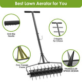 Seeutek 23Inch Rolling Lawn Aerator - Upgraded Heavy Duty Aerators