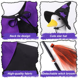 DIYDEC Halloween Goose Outfit Witch Lawn Porch Goose Clothes Fall Halloween Goose Costume for 23" Geese Outdoor Patio Yard Lawn Decoration
