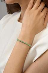 Pearich 14K Gold Filled Turquoise Tennis Bracelets For Women