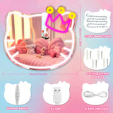 Anime Vanity Mirror with Neon Sign, 15.3 x 13.3 Inch USB Powered Makeup LED Mirror with Adjustable Brightness, Anime Style Room Wall Decor for Girls Teen Bedroom Women Children Gift Birthday Christmas