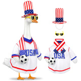 PaLuQiYa 2026 World Cup Porch Goose Outfit, 23" High Lawn Goose Statue Soccer Fan Costume Clothing, FIFA World Cup 2026 Porch Garden Geese Clothes with Hat for Outdoor Patio Yard