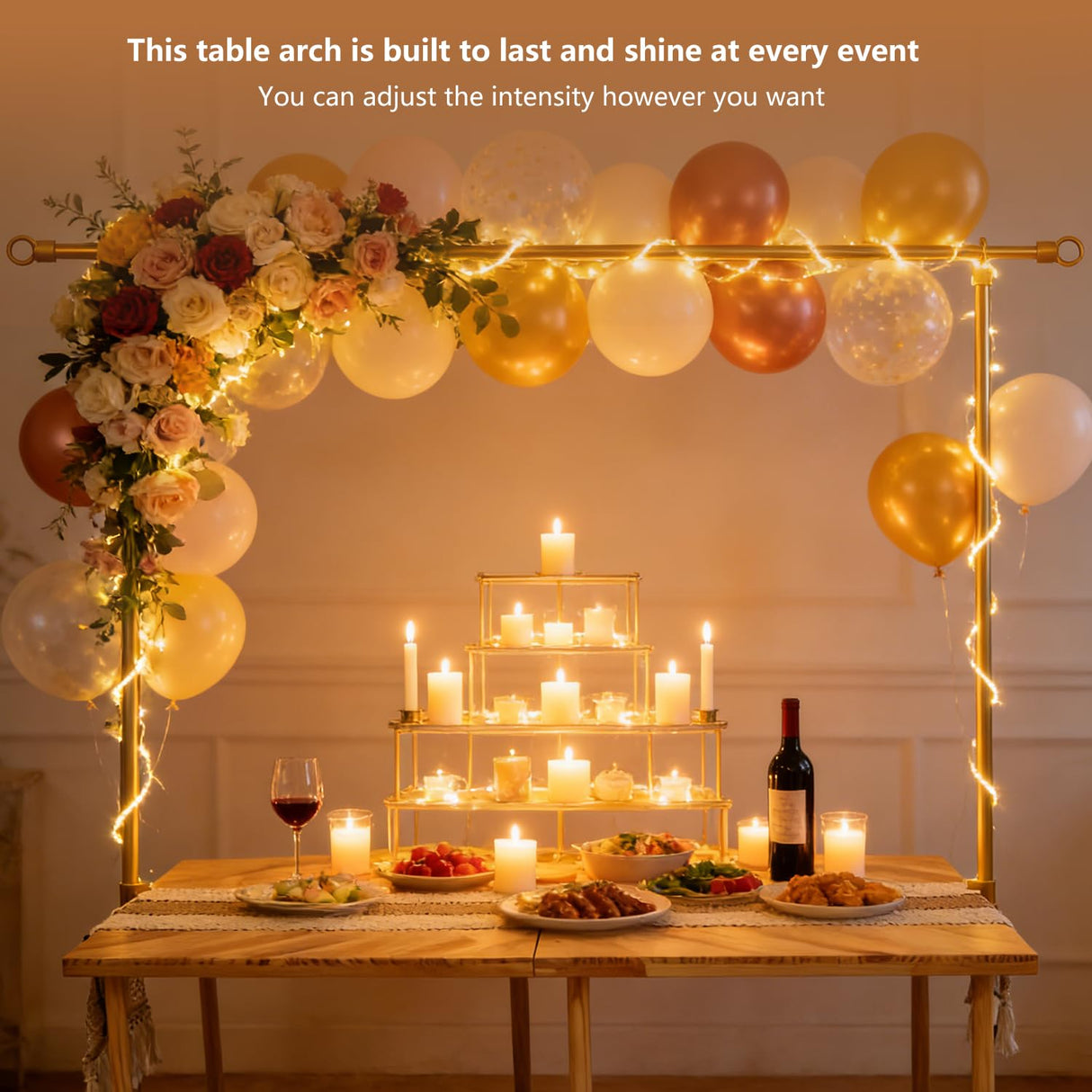 Over The Table Rod Stand with Clamps, Gold Table Arch Stand with Clamps