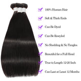 12A Human Hair Bundles 18 20 22 Inch Straight Bundles Human Hair 100% Unprocessed Brazilian Virgin Hair Natural Color Straight Hair Extensions for Women