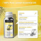 HIQILI Lemon Essential Oil for Cleaning, Degreasing & Household Use, Skin Care, Aromatherapy, Diffuser - 16 Fl Oz