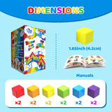 Magnetic Building Blocks Large, 1.65 inch Stacking Cubes for Toddlers