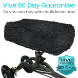 Vive Mobility Knee Scooter Pad Cover - Soft Plush Adult Sheepskin Memory Foam Cushion, Walker Accessory for Knee Roller, Padded Accessories Leg Cart Improves Comfort with Injury, Universal Fit (Black)