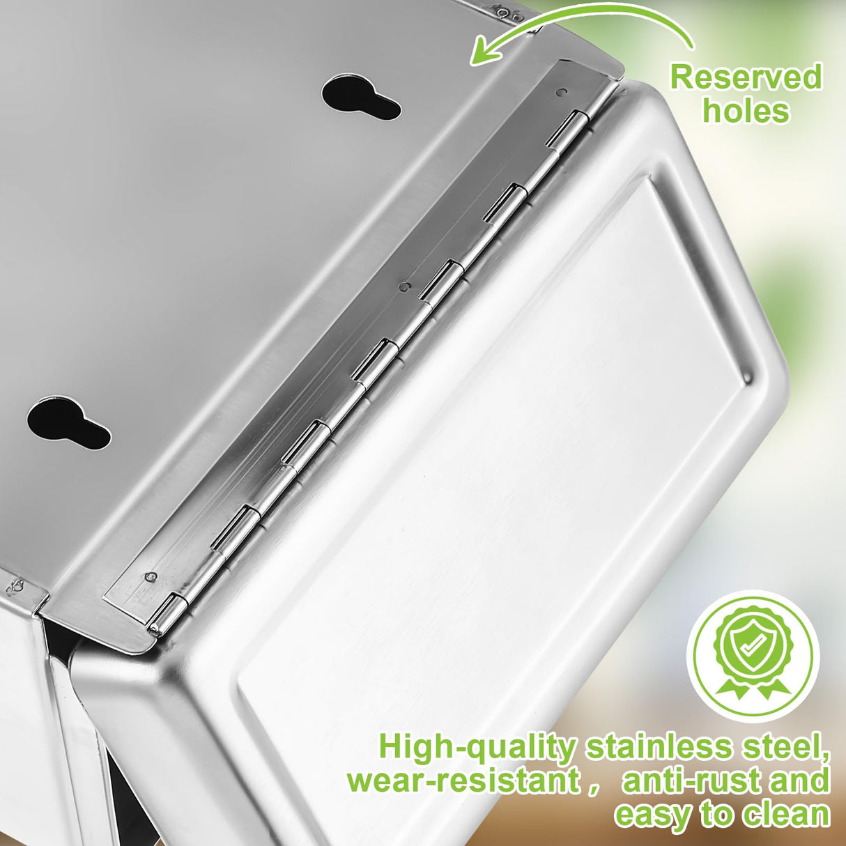 Tioncy 4 Pcs Sanitary Napkin Receptacle, Tampon Disposal Bin Wall Mounted Tampon Holder Stainless Steel Sanitary Napkin Disposal Bins for Home Office Public Restrooms Bathroom (Natural Color)
