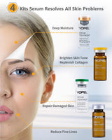 VOFEL Anti Aging Serum with Hyaluronic Acid Vitamin C Serum Facial Serum Ampoules 0.35 oz 4 Kits 16 Vials (4 kits gift box)