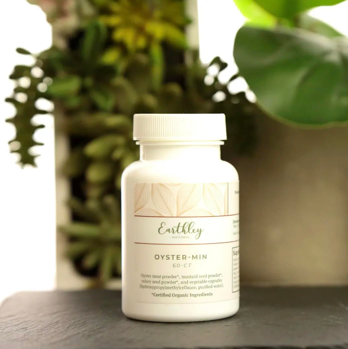 Earthley Wellness, Oyster-Min Capsules, Natural Zinc & Mineral Supplement, Promotes Energy & Mood, Rich in Antioxidants & Amino Acids, 100% Pure & Bioavailable (60 Capsules)