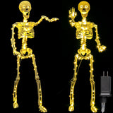 wymulot 2 Pack 40 Inches Plug Operated 400 LED Light Up Halloween Skeleton Full Body Posable Movable Jonints for Halloween Decoration Décor