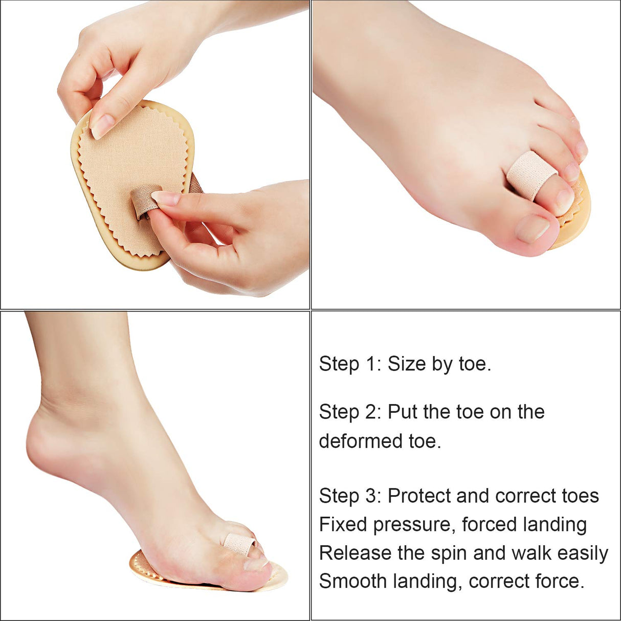 BBTO 4 Pcs Budin Toe Splint Hammer Toe Straightener Support for Men Women