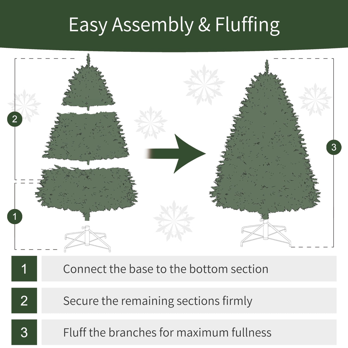 Puleo International 7.5ft Pre-Lit Slim Fraser Fir Christmas Tree with 350 Clear Lights, 1188 Realistic Dense Branch Tips, Easy Setup Artificial Trees with Sturdy Metal Stand