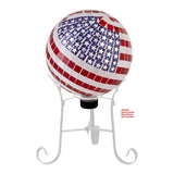 Alpine Corporation 10" Diameter Indoor/Outdoor Glass Mosaic Gazing Globe Yard Decoration, Patriotic Design