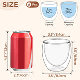 ComSaf 8oz Glass Coffee Mugs Set of 6, Double Walled Insulated Thermal Mugs for Latte Cappuccino Cocoa Milk Cafe Juice Tea, Clear Espresso Cups Set Glassware Gift for Christmas Birthday