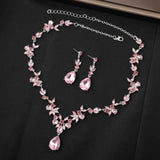 Kamirola Wedding Bridal Jewelry Set for Women, Necklace Dangle Earrings Bracelet Set for Women,Brides,Bridesmaids Crystal Jewelry Set for Wedding Prom Party Crystal Necklace Earrings Bracelet Set