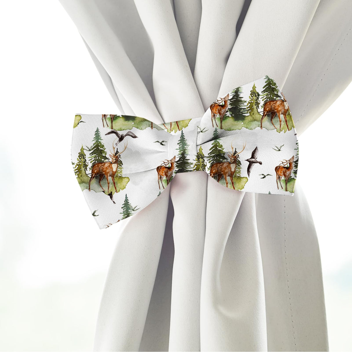 Whaline 12Pcs Christmas Watercolor Forest Cotton Fabric Bundles 18 x 22 Inch Green Christmas Tree Flower Deer Fat Quarter Xmas Quilting Patchwork for DIY Handmade Sewing Crafting