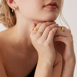 PAVOI 14K Gold Plated X Ring CZ Criss Cross Ring for Women, Yellow Gold