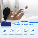 ZOCY African Net Sponge, Authentic Exfoliating Body Scrubber for Bath and Shower, Multiple Textures with Gentle Deep Exfoliating and Rich Lather for All Skins (Blue)