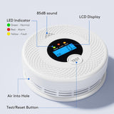 1-Pack Smart Smoke and Carbon Monoxide Detector with App Notifications, Replaceable Battery, Wi-Fi Smoke and CO Detector Combo for Home and Office, Easy Setup