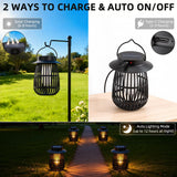 KYEKIO 4Pack Gen2 Flame Solar Lanterns Outdoor Waterproof, Solar Hanging Lantern Decorative, Flickering Flame Outdoor Lanterns Solar Powered, Lights for Yard Patio Garden Decor as Mothers Day Gifts