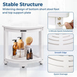 KingPavonini HDPS Corner Shower Stool for Inside Shower Waterproof, Anti-Fading Shower Bench for Shaving Legs, Anti-Fracture Shower Seat with Storage Shelf, Rapid Assembly, Load 400 Pounds