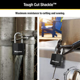 Master Lock Magnum Heavy Duty Outdoor Padlock with Key, Weather Resistant Body and Cut Safe Shackle Make Lock Perfect for Fences, Gates, Sheds, M115XDLF,Black