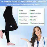 Medical Compression Pantyhose for Women & Men, 20-30mmHg Graduated Support Compression Tights Footless Medical Compression Stockings & Leggings for Edema, Varicose Veins, Swelling(Black,M)